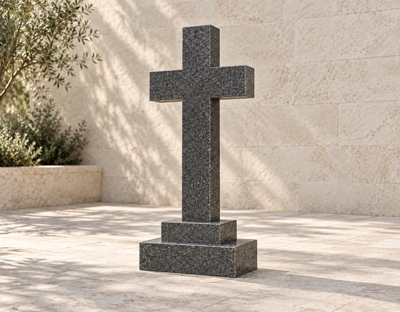 Concept illustration of a stone cross
