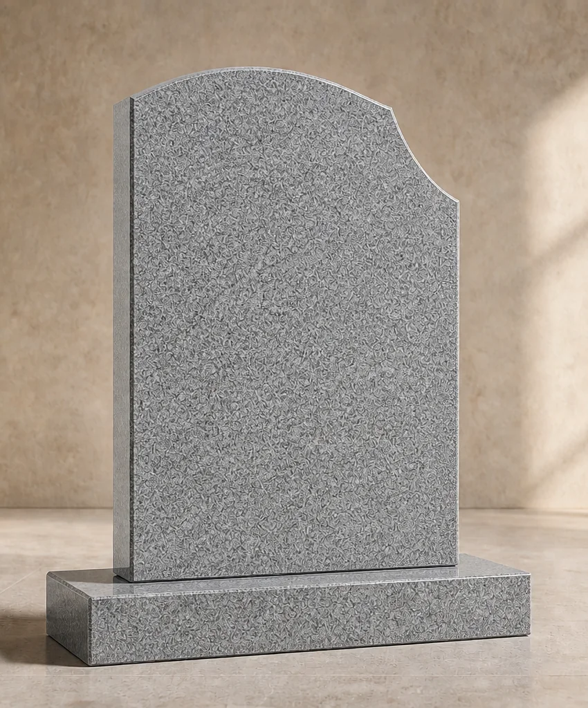 The same example memorial in grey granite